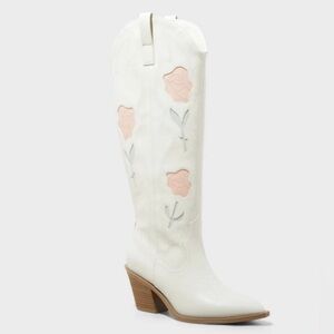 Women's Dixie Bone Floral Western Cowboy Boots W/ Memory Foam Insole Size 11